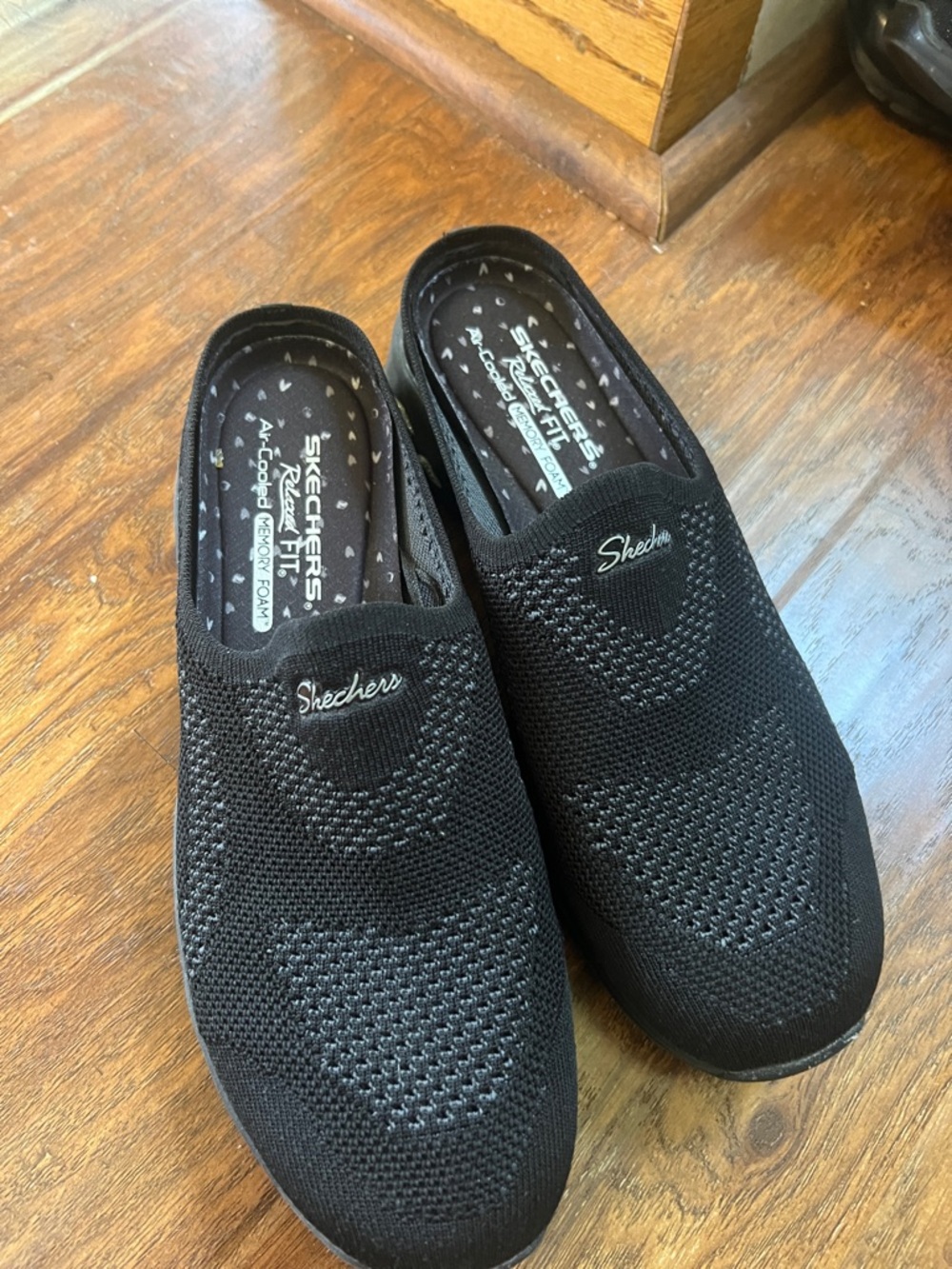 Skechers Black Knit Slip-On Sneakers for Women